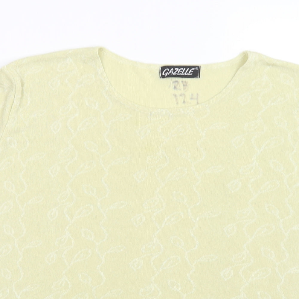 Gazelle Womens Yellow   Basic T-Shirt Size 10