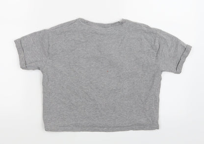 George Girls Grey   Basic T-Shirt Size 9-10 Years