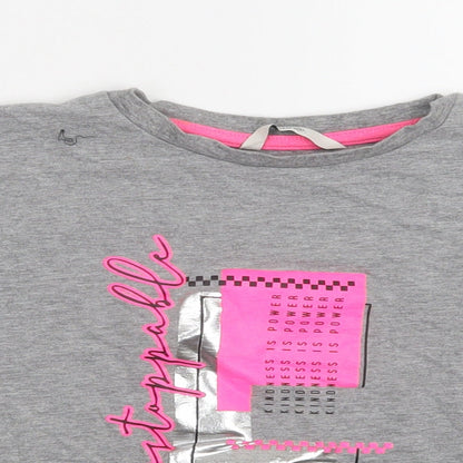 George Girls Grey   Basic T-Shirt Size 9-10 Years