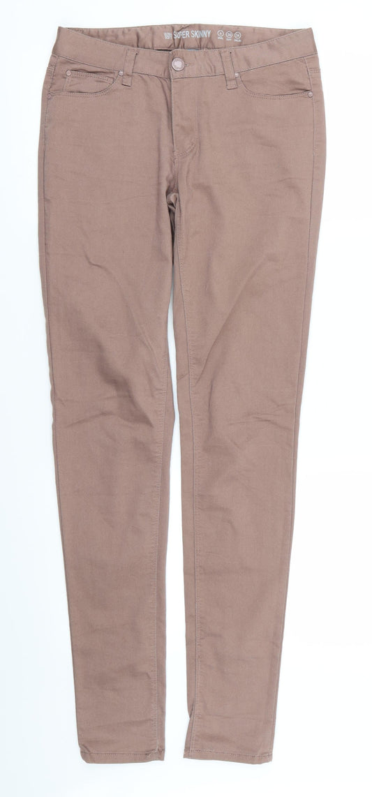 DENIM AND CO Womens Pink   Skinny Jeans Size 8 L31 in