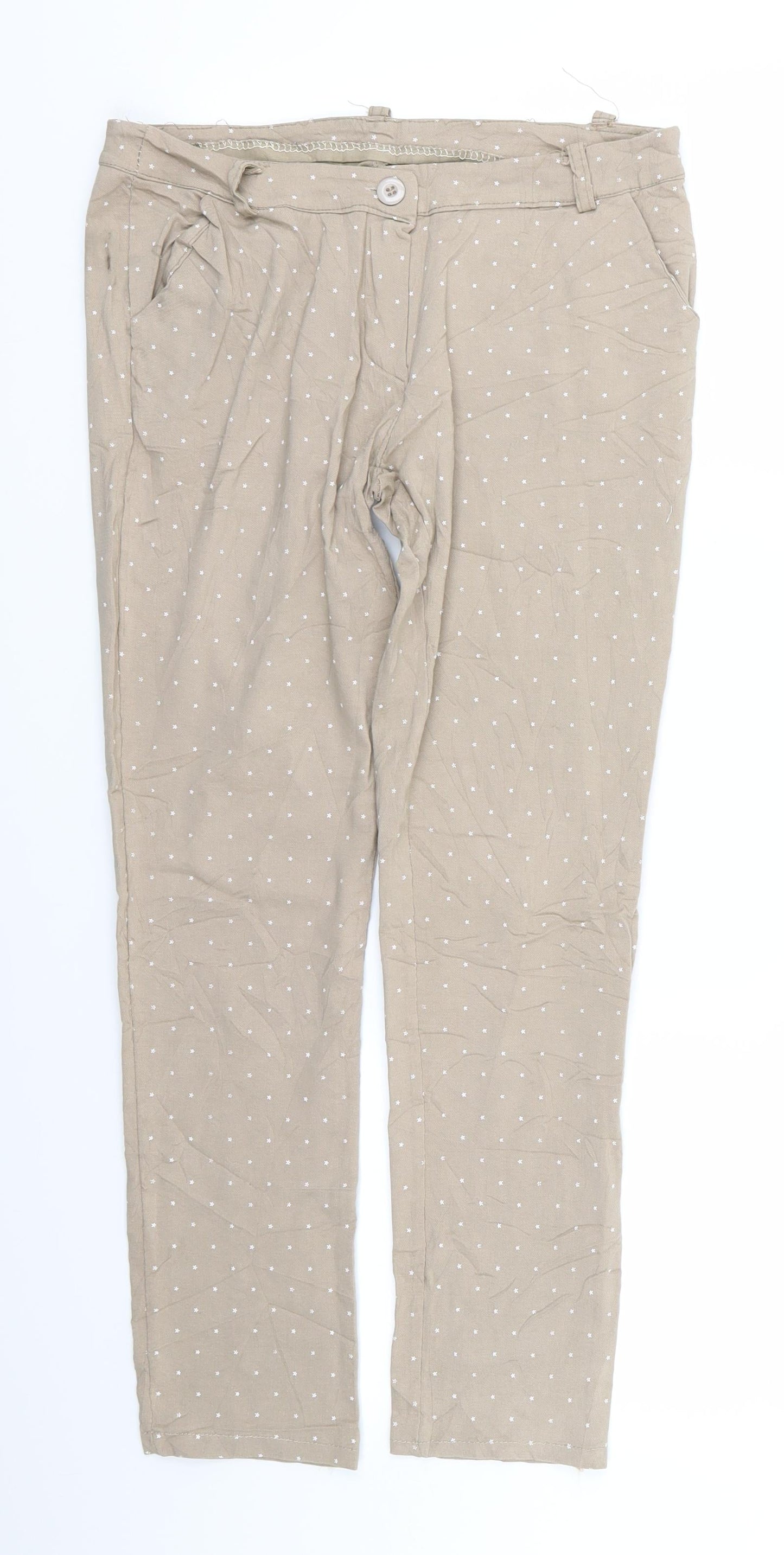 Preworn Womens Beige   Trousers  Size 24 in L25 in - Star Print