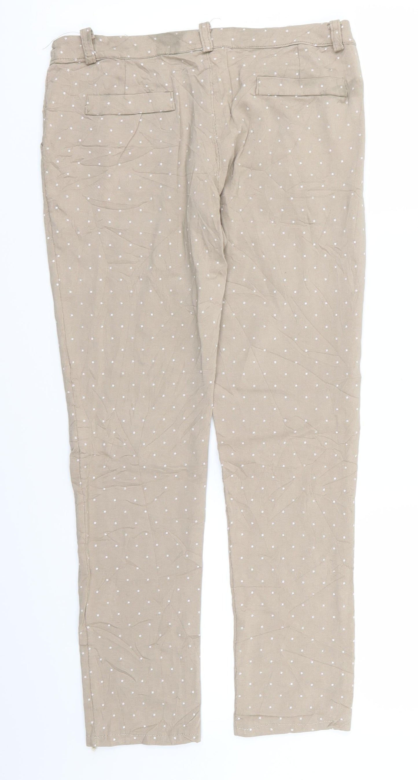 Preworn Womens Beige   Trousers  Size 24 in L25 in - Star Print