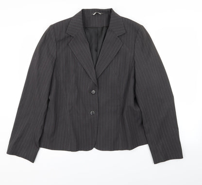 Asda George Womens Grey Pinstripe  Jacket Blazer Size 16