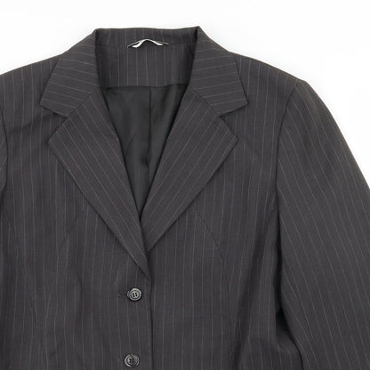 Asda George Womens Grey Pinstripe  Jacket Blazer Size 16