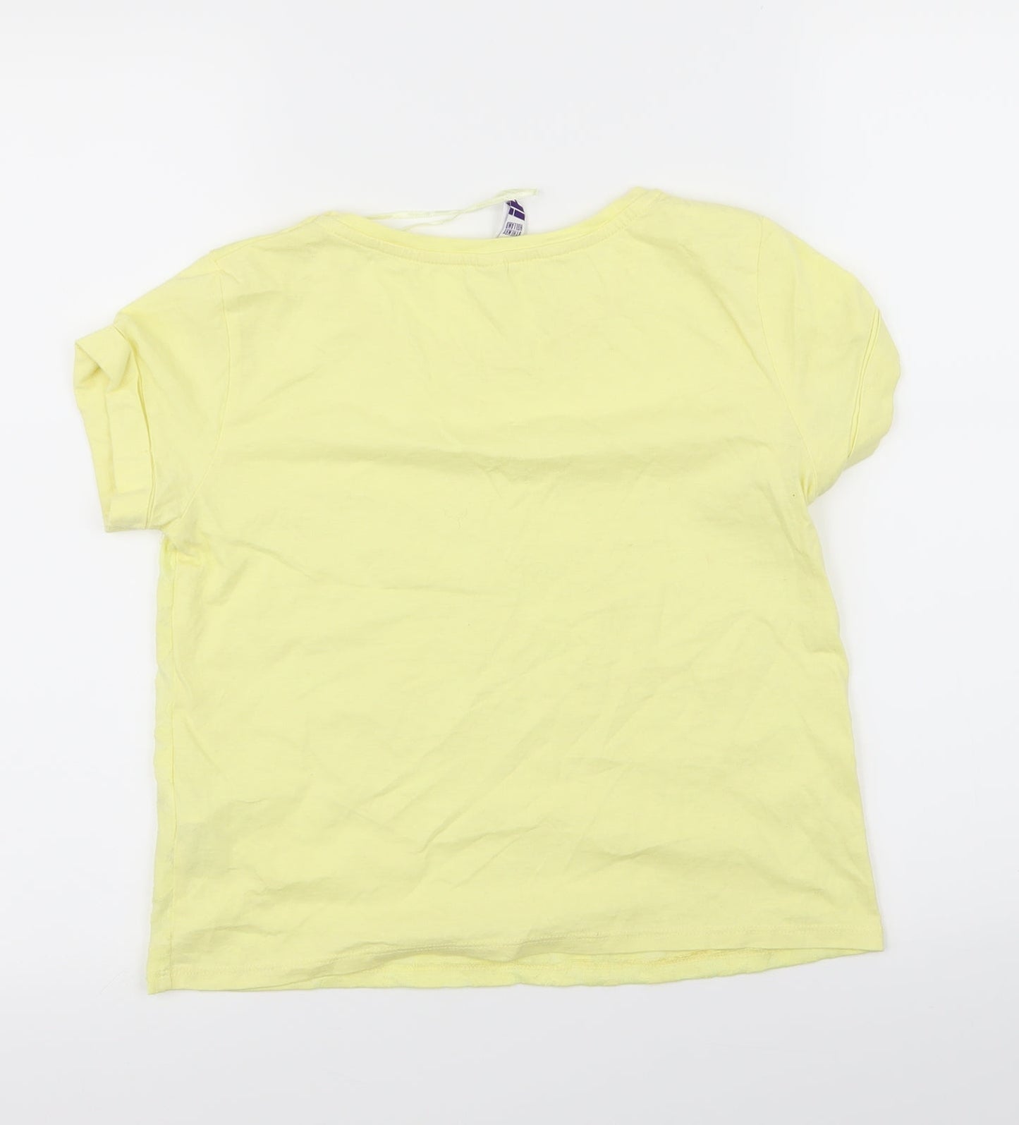 By Henry Holland Womens Yellow Floral  Basic T-Shirt Size 6