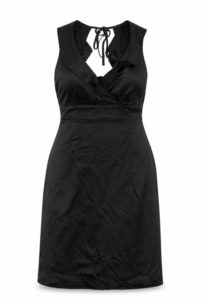 Debenhams Womens Black   A-Line  Size 12  - Frill Detail