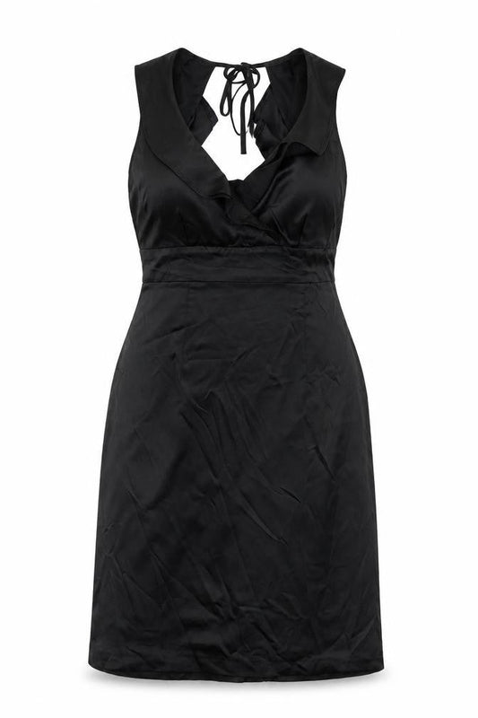 Debenhams Womens Black   A-Line  Size 12  - Frill Detail