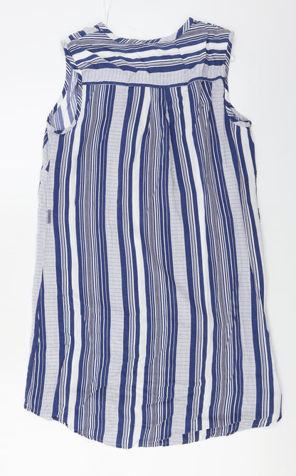 Papaya Womens Blue Striped  Basic Blouse Size 10
