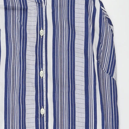 Papaya Womens Blue Striped  Basic Blouse Size 10