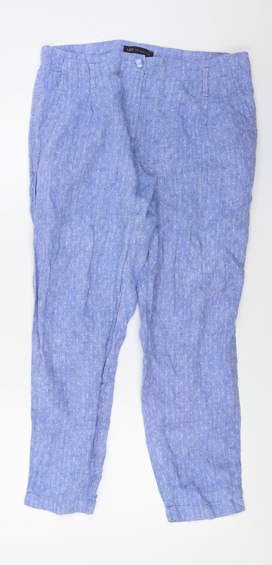 Marks and Spencer  Womens Blue   Trousers  Size 12 L24 in