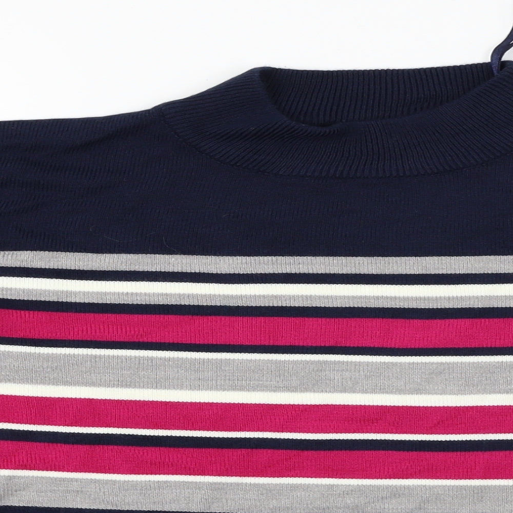 bm collection  Womens Blue Striped  Pullover Jumper Size S
