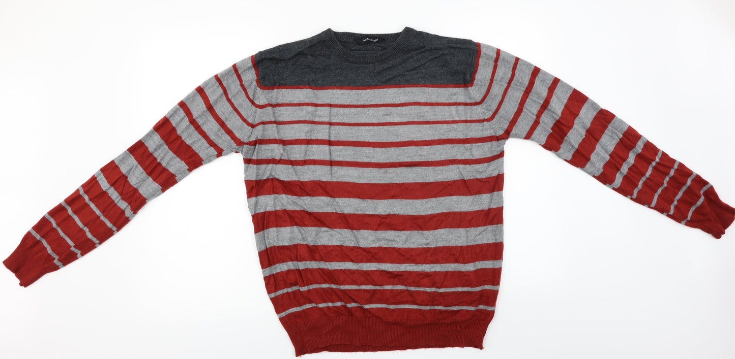 Cedar Wood State  Womens Grey Striped  Pullover Jumper Size M