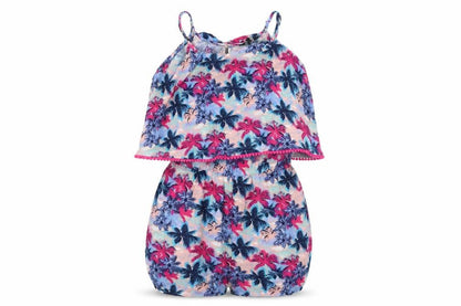 Candy Couture  Girls Blue Floral  Jumpsuit One-Piece Size 13 Years