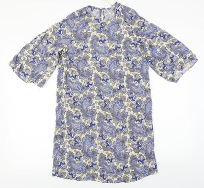 H&M  Womens Blue Floral  Basic Blouse Size 6
