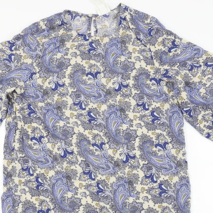 H&M  Womens Blue Floral  Basic Blouse Size 6