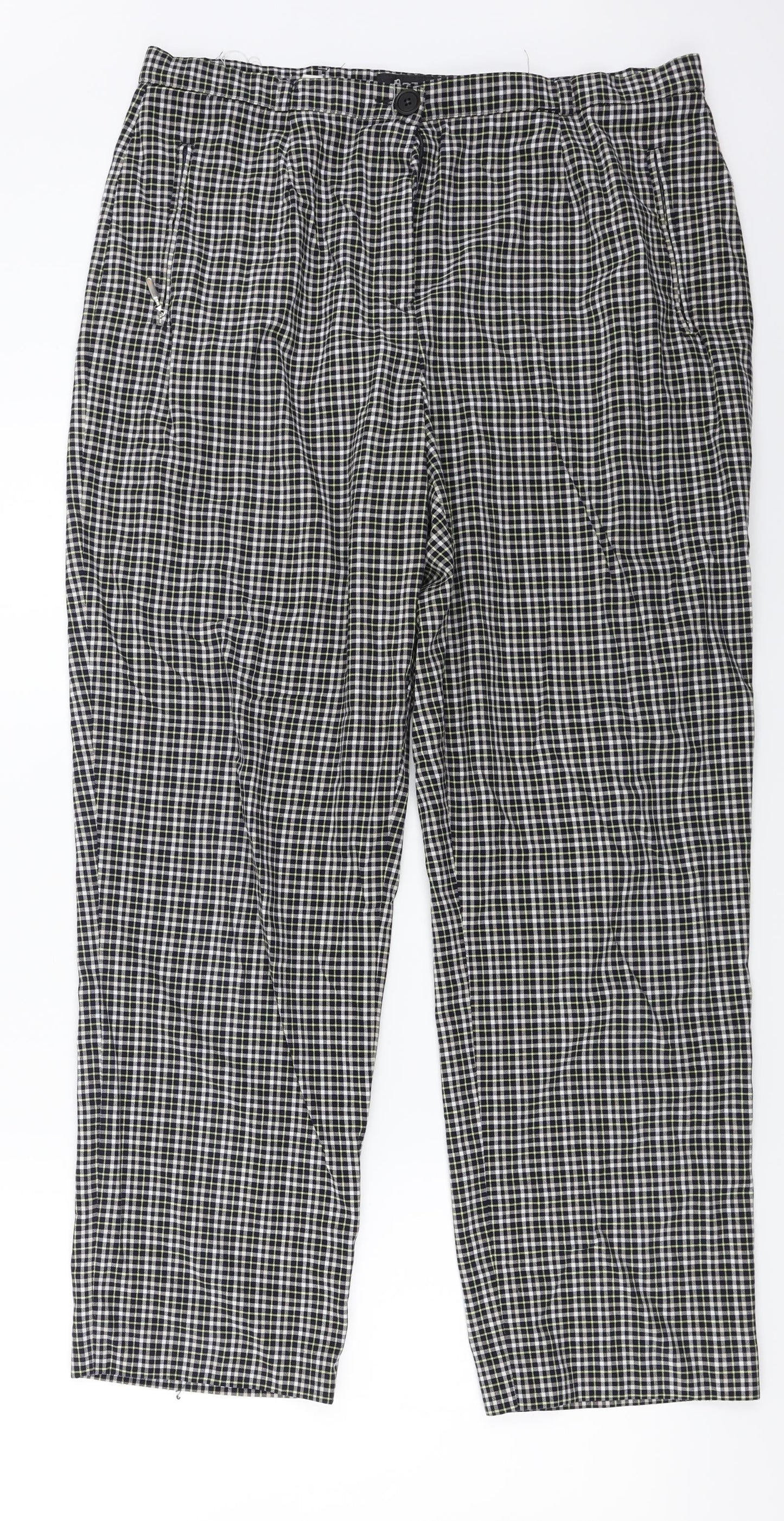 ROBELL  Womens Grey Check  Trousers  Size 32 in L25 in