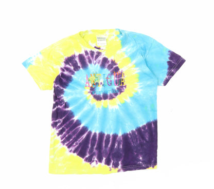 Preloved Gildan Boys Multicoloured   Basic T-Shirt Size XS  - Tie Dye - Front