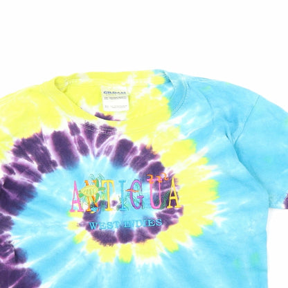 Preloved Gildan Boys Multicoloured   Basic T-Shirt Size XS  - Tie Dye - Detail