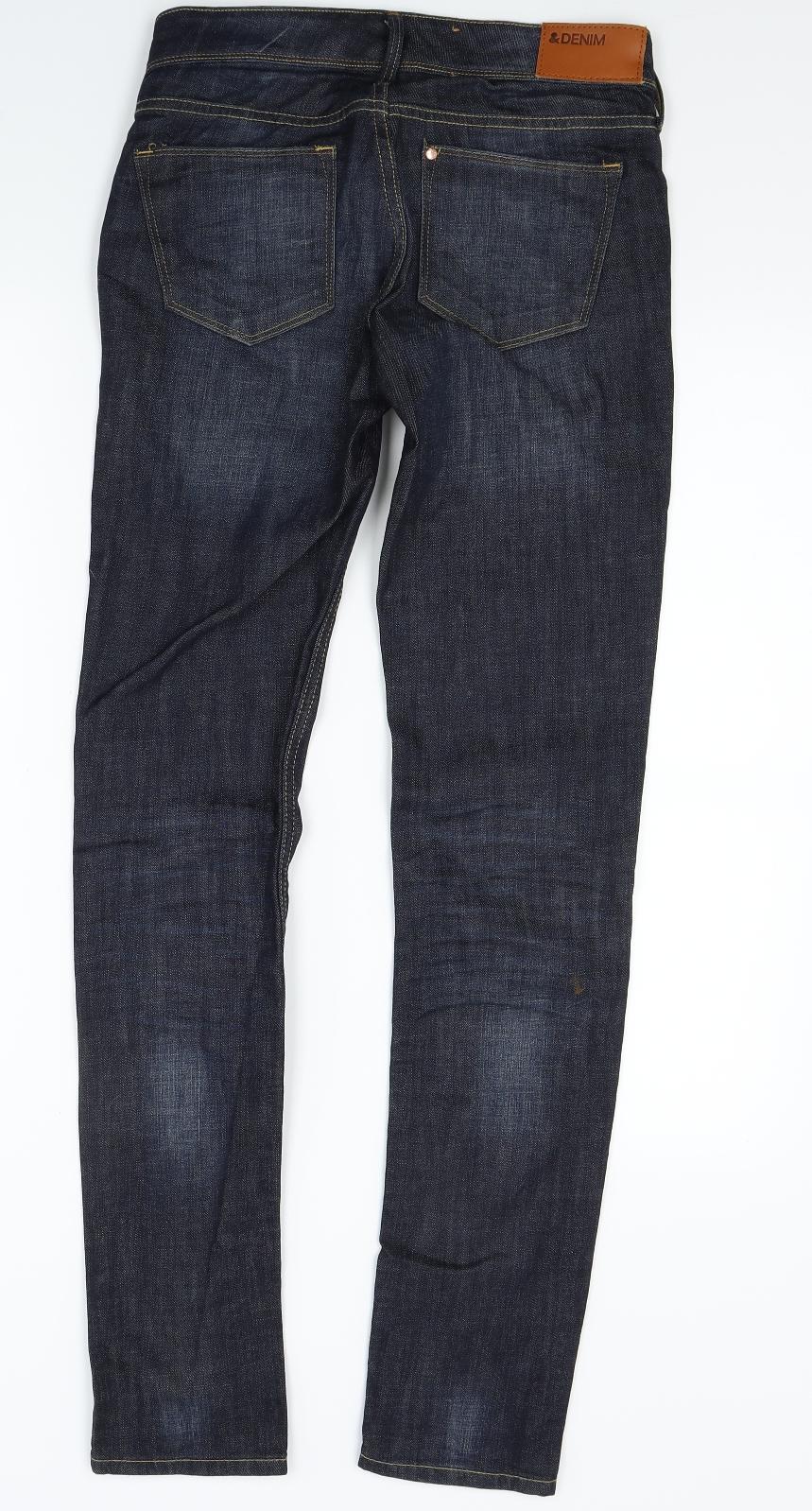 H&M Womens Blue  Denim Skinny Jeans Size 25 in L32 in