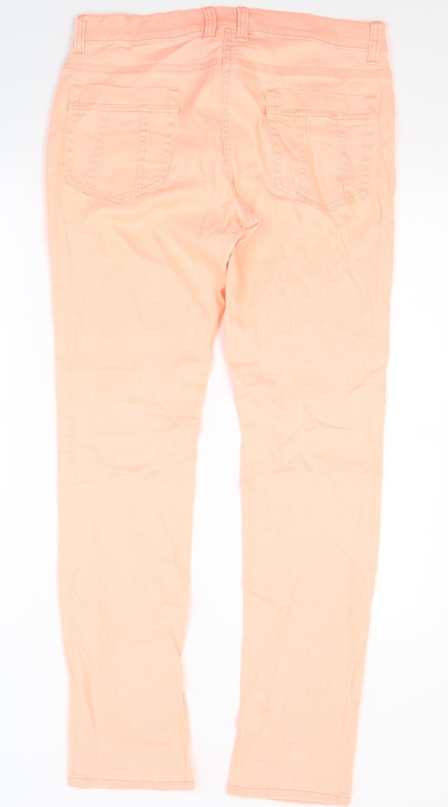 Gina Womens Orange  Denim Skinny Jeans Size 10 L28 in