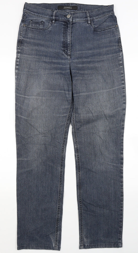 ZERRES Womens Blue  Denim Straight Jeans Size 12 L28 in