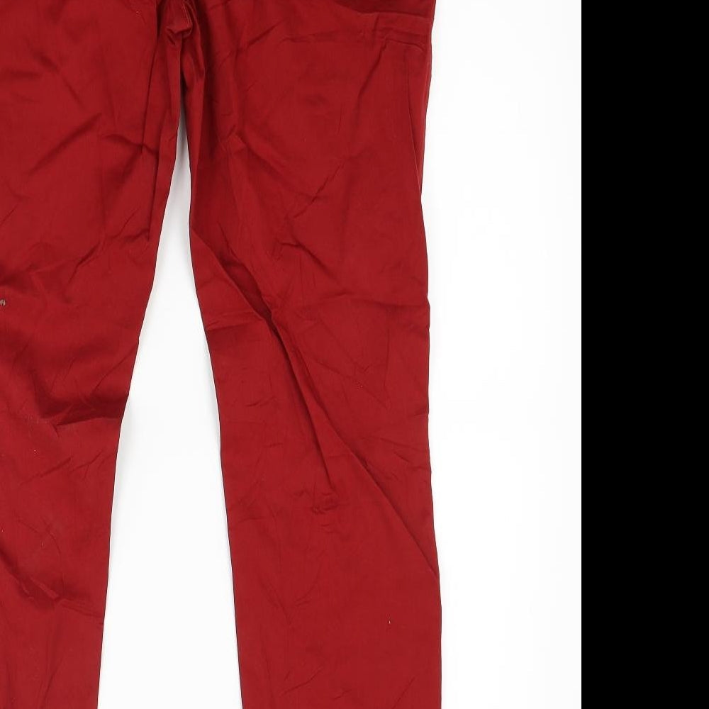 Yessica Womens Red   Chino Trousers Size 10 L27 in
