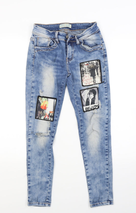 Miss Rj Womens Blue  Denim Skinny Jeans Size 8 L24 in