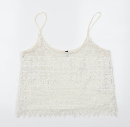 H&M Womens White  Lace Basic Tank Size M