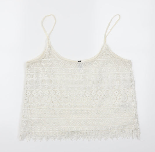 H&M Womens White  Lace Basic Tank Size M