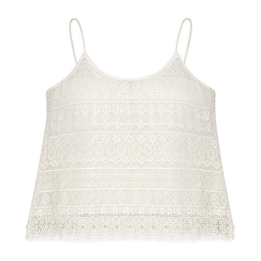 H&M Womens White  Lace Basic Tank Size M