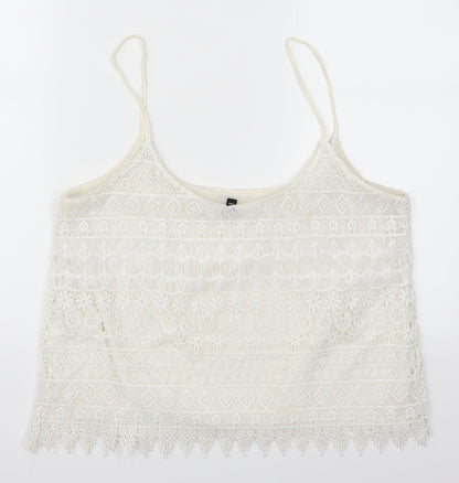 H&M Womens White  Lace Basic Tank Size M