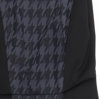 Close-up detail of Atmosphere women’s blue herringbone pencil dress, size UK 12