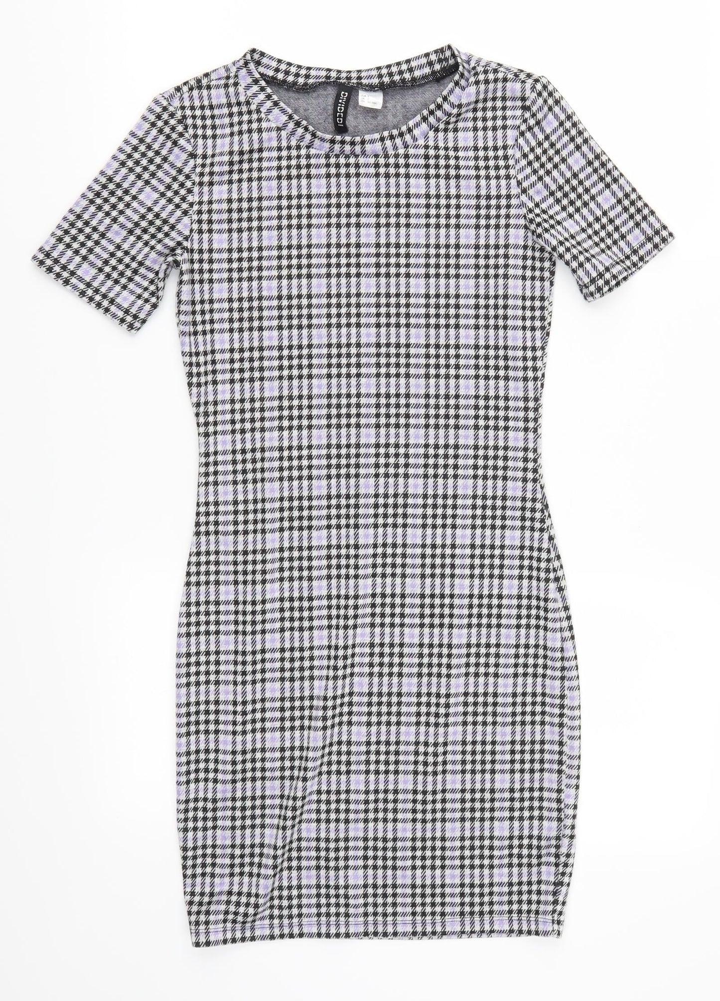 H&M Womens Purple Houndstooth  Mini  Size S