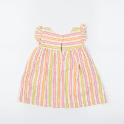 Back view of Baby Gap girls’ multicoloured striped fit & flare, size 6-9, months