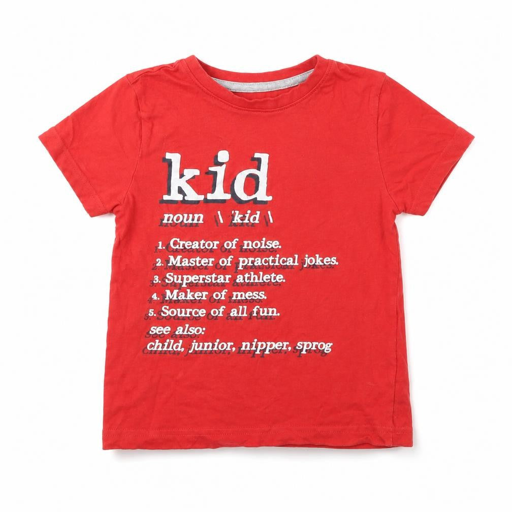 F&F Boys Red Houndstooth  Basic T-Shirt Size 3-4 Years
