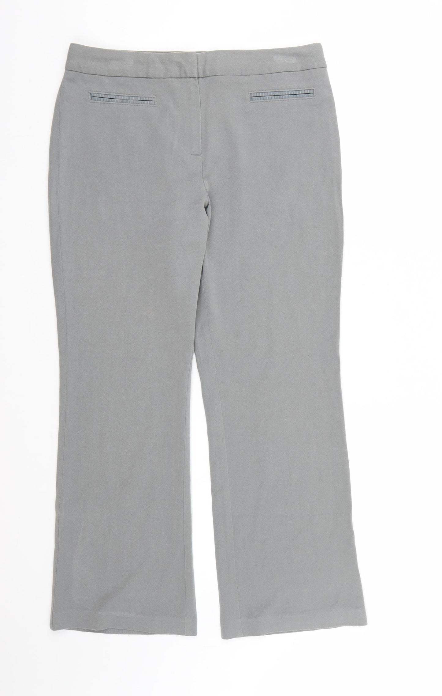 Marks and Spencer Womens Grey  Rayon Dress Pants Trousers Size 10 L25 in