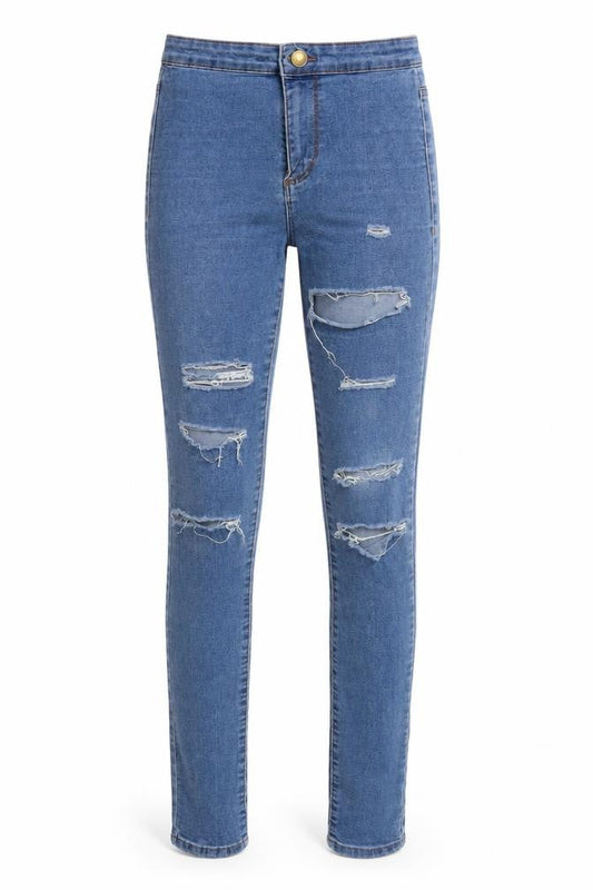 Denim & Co. Womens Blue  Denim Skinny Jeans Size 4 L31 in