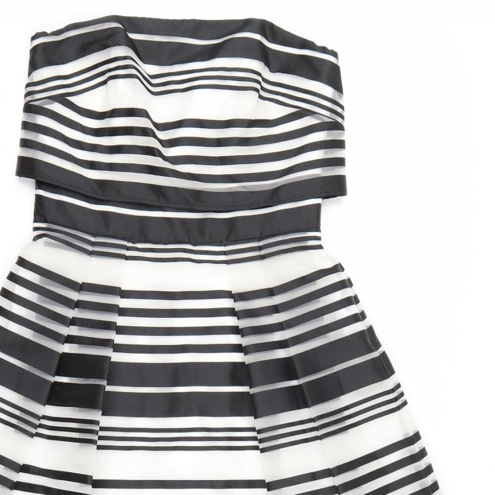 Coast Womens White Striped  A-Line  Size 10
