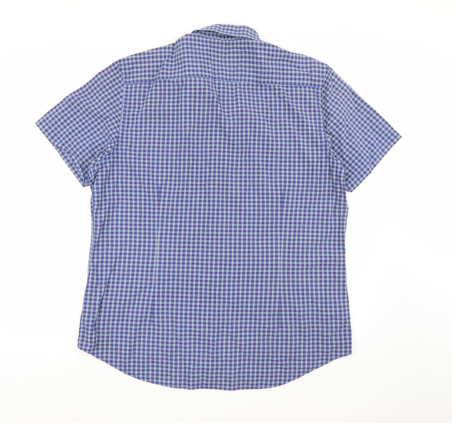 Burton London  Mens Blue Check   Button-Up Size XL