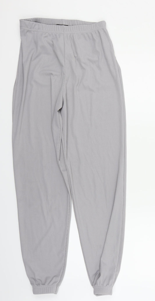 PRETTYLITTLETHING Womens Grey   Trousers  Size 8 L27 in