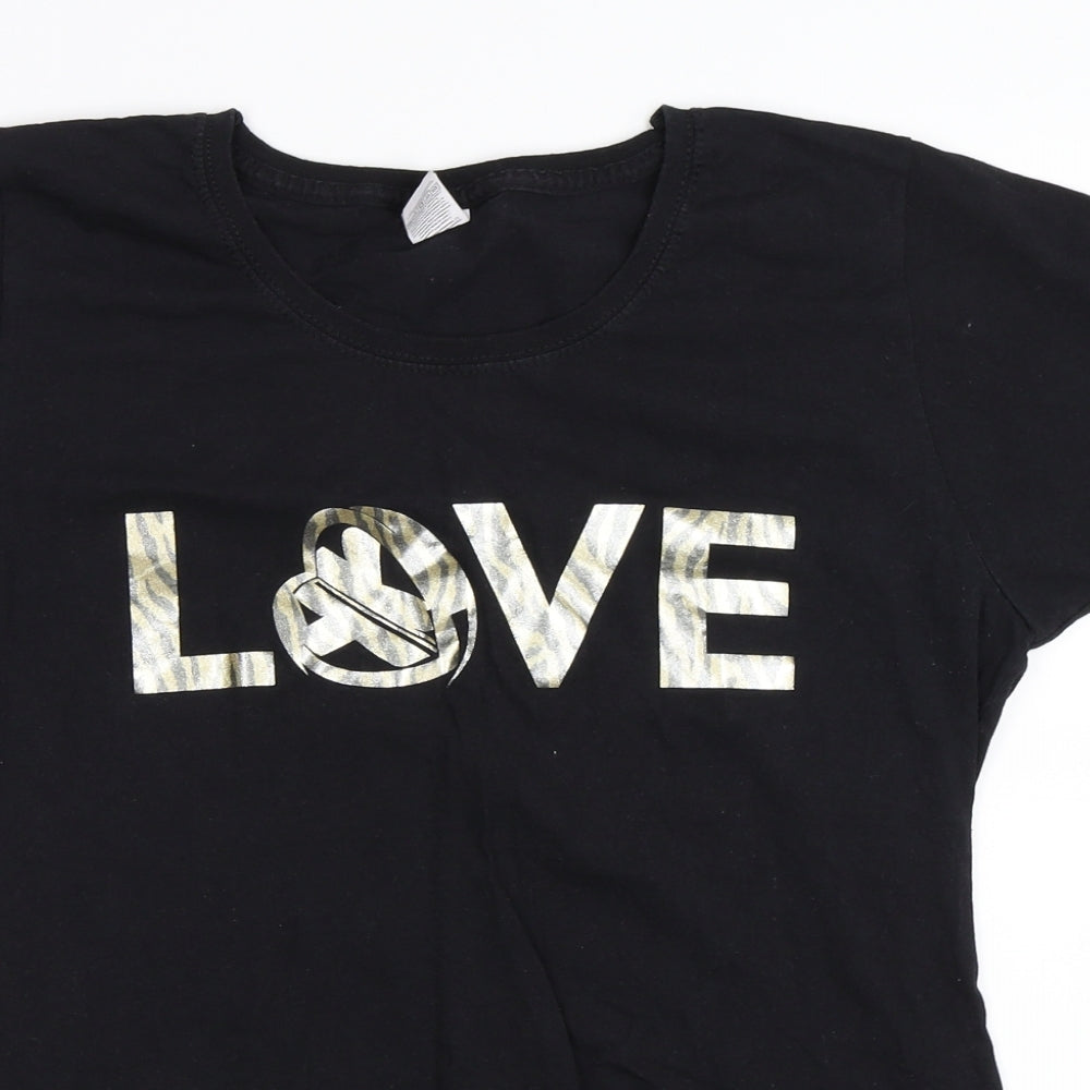 Fruit of the Loom Womens Black   Basic T-Shirt Size 2XL