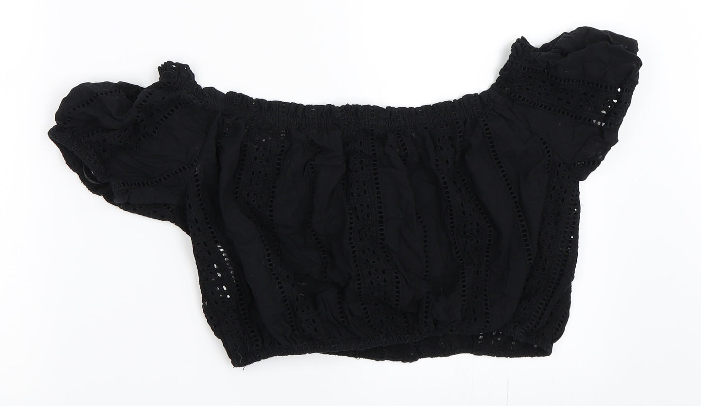 FOREVER 21 Womens Black   Cropped Blouse Size M