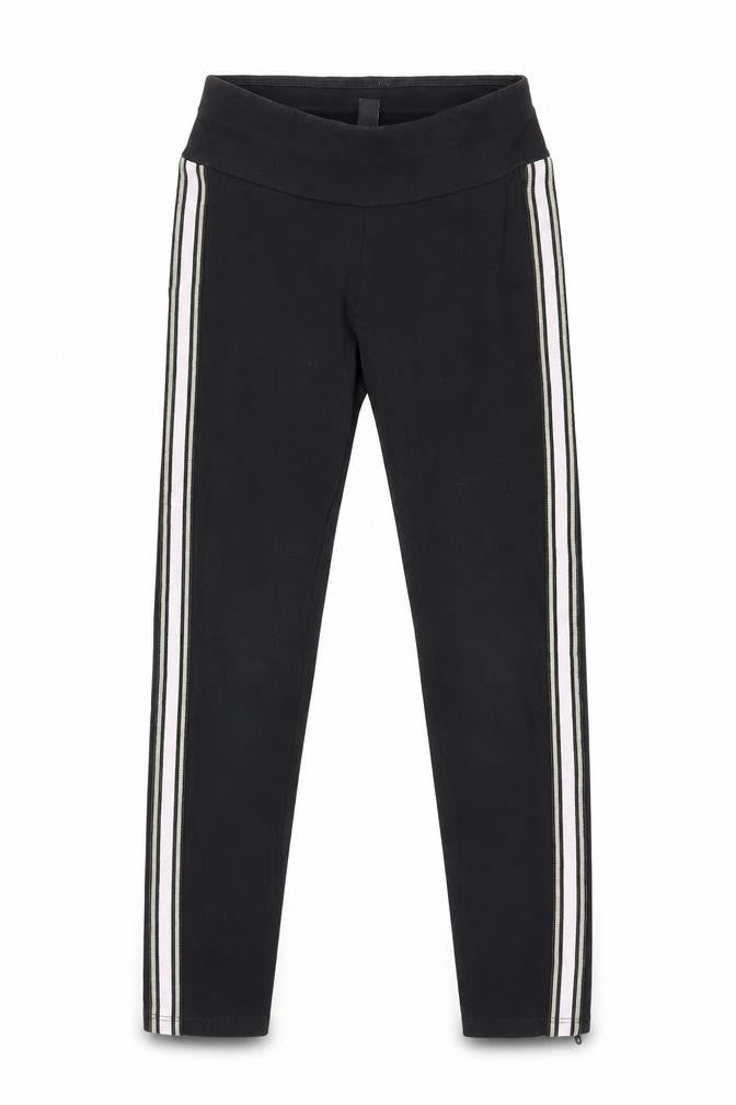 New Look Girls Black Striped Jersey Jegging Trousers Size 9 Years