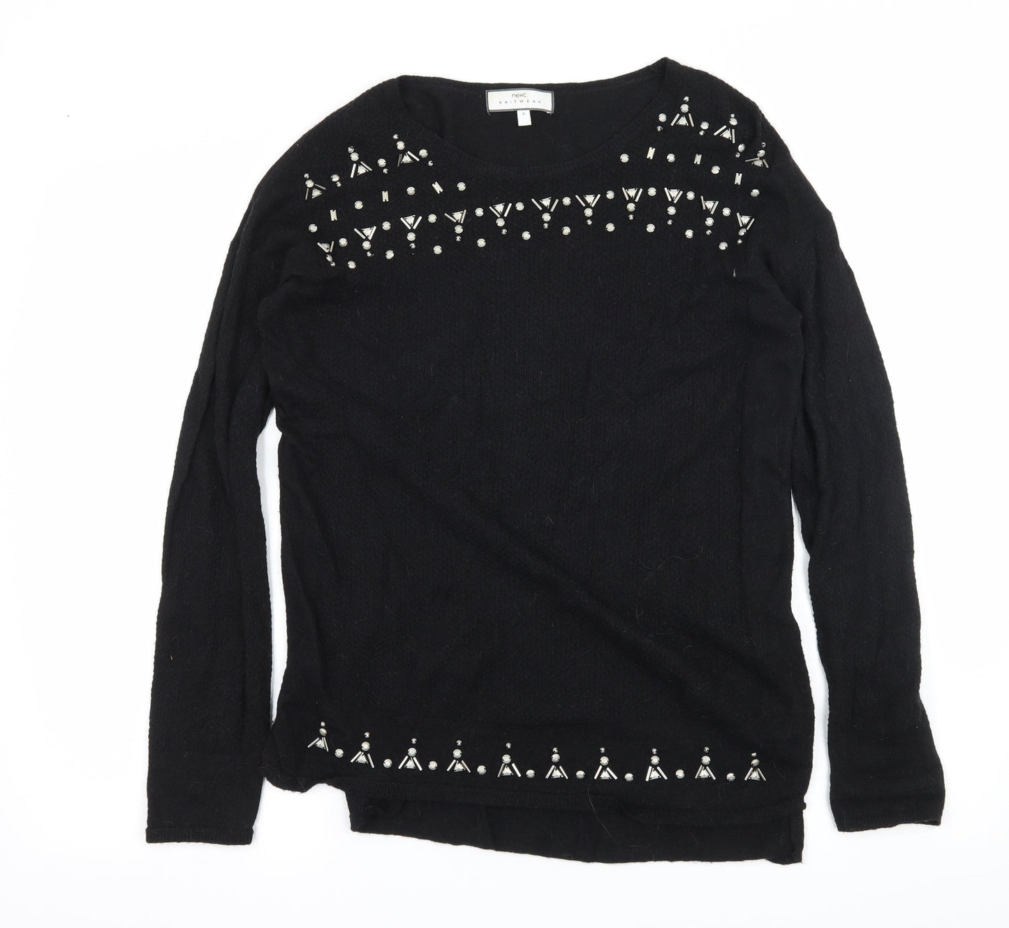 NEXT Womens Black  Knit Pullover Jumper Size 8