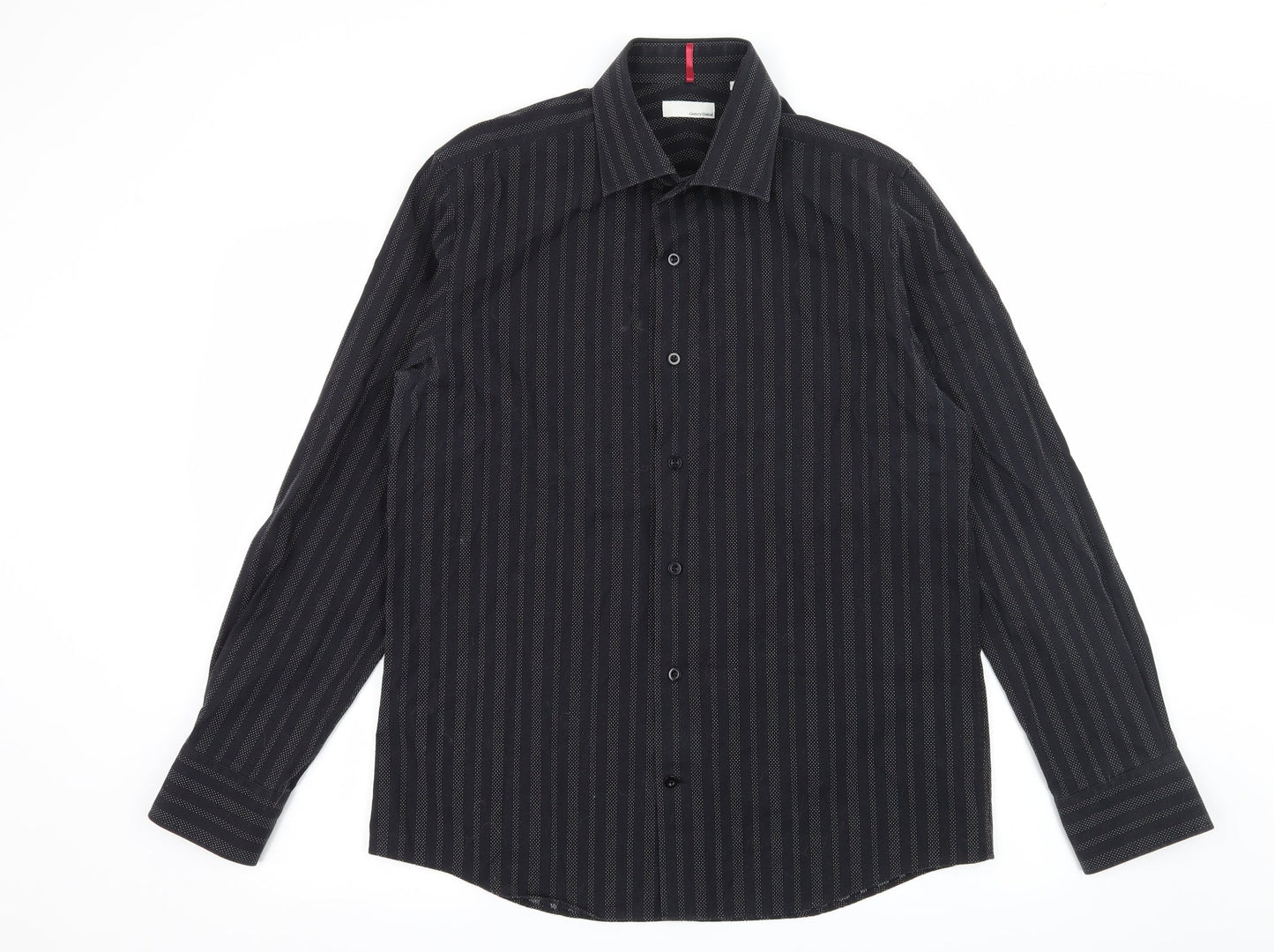 BHS Mens Beige Striped   Button-Up Size M