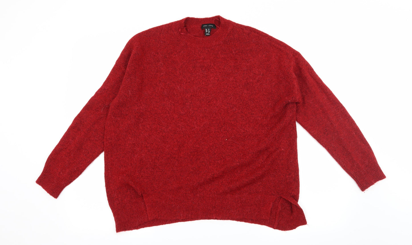 New Look Womens Red  Knit Pullover Jumper Size M
