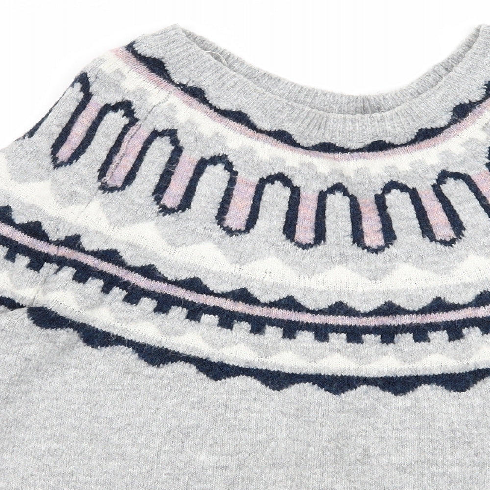 George Womens Grey Striped Knit Pullover Jumper Size S