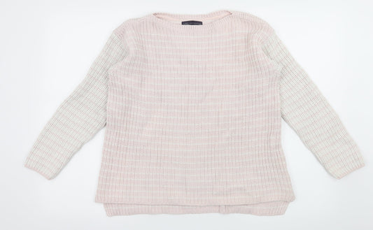 Marks and Spencer Womens Pink Striped Knit Pullover Jumper Size M