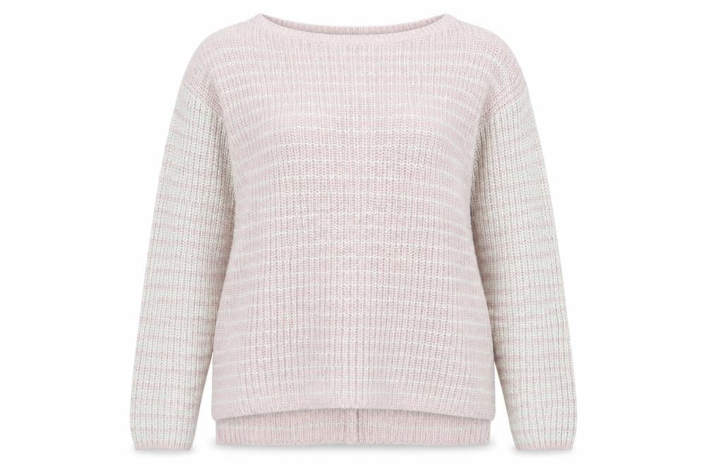 Marks & Spencer Womens Pink Striped Knit Pullover Jumper Size M