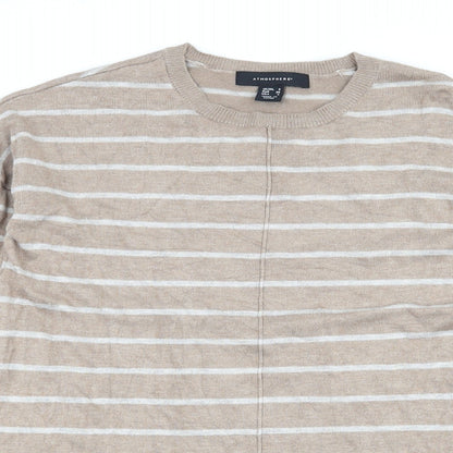 Atmosphere Womens Brown Striped Knit Pullover Jumper Size 8